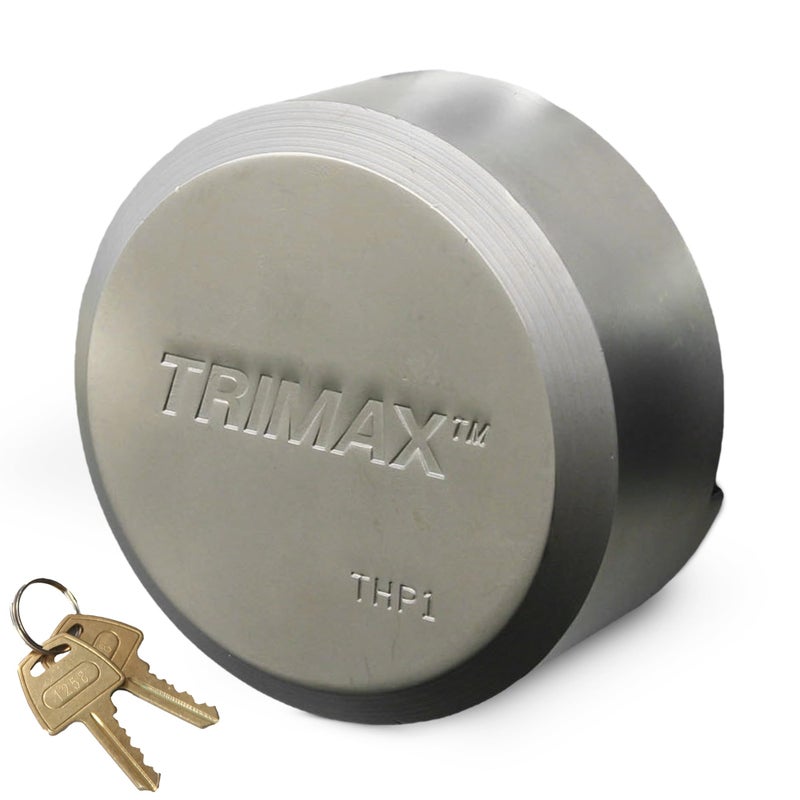 Trimax THPXL Hockey Puck Door Lock â€“ Universal Fit Padlock with Internal Shackle â€“ Re-Keyable High-Security Lock for Commercial Doors, Trailers & Gates - Image 1